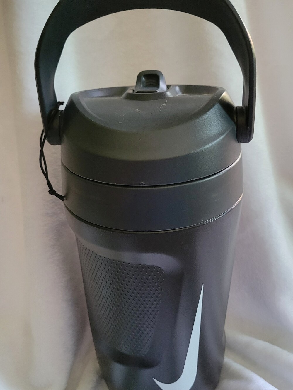 Nike Black Portable 64oz Sports Bottle with White Swoosh